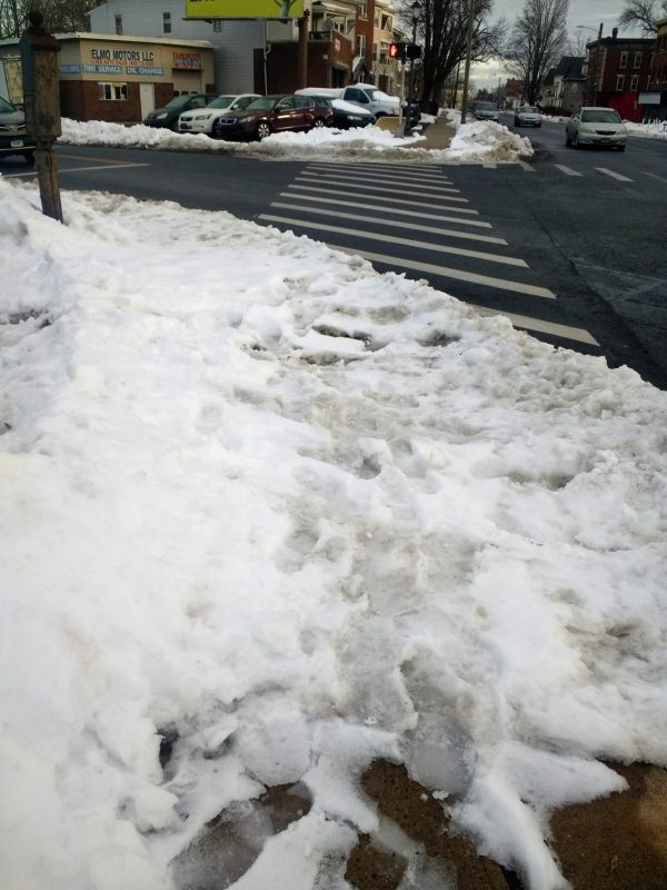 Uncleared curb ramp