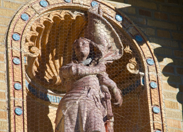 Statue in front of a church 