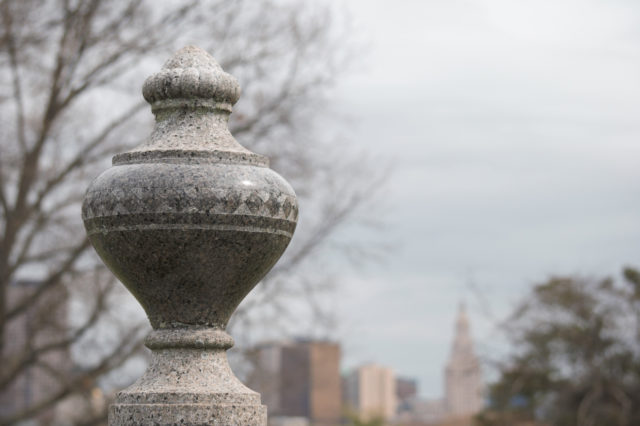 View of downtown Hartford from cemetery 