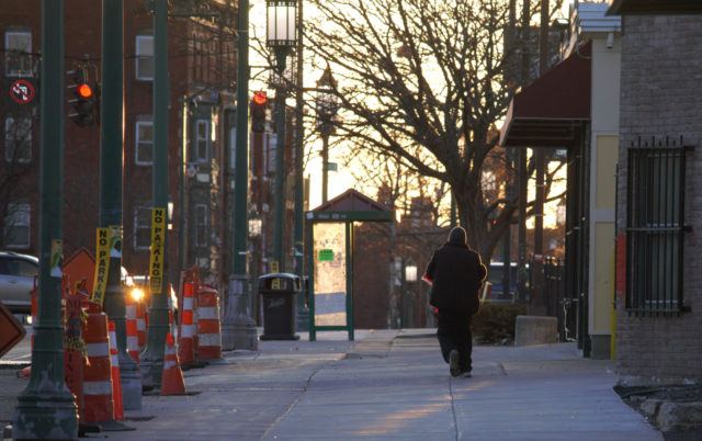 Person walking in Hartford