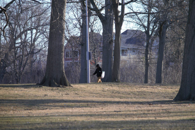 Person walking near Pope Park