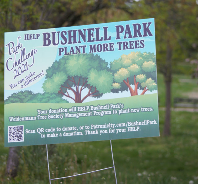 Bushnell Park fundraiser sign