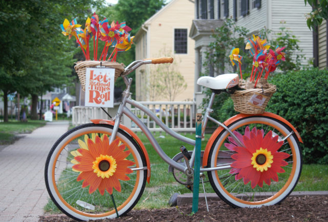 Bicycles decorated with flowers